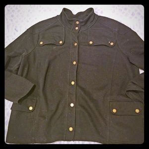 Lauren Ralph Lauren black Jacket 2X gold buttons